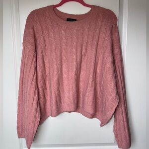 1. State Blush Cable Knit Sweater